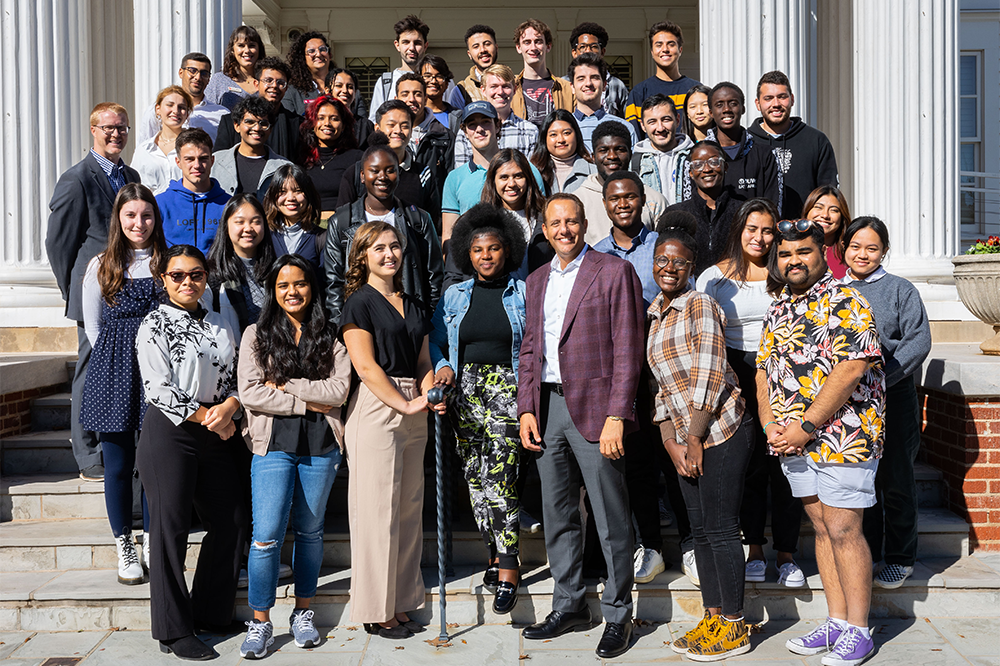 Davis United World College international scholars with OU President, Joe Harroz