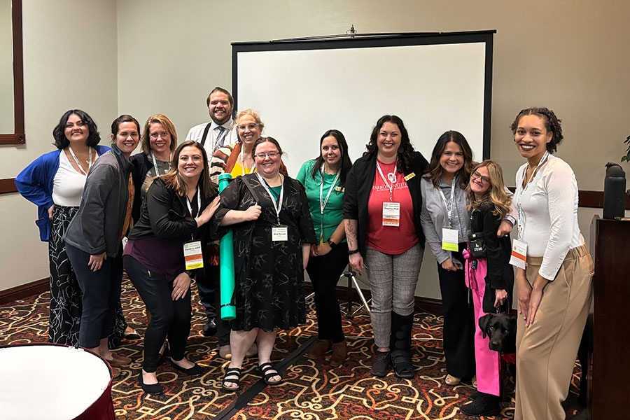 A group of doctoral students, students in the Sooner Works program at OU, and faculty and staff of the university and the Zarrow Institute.