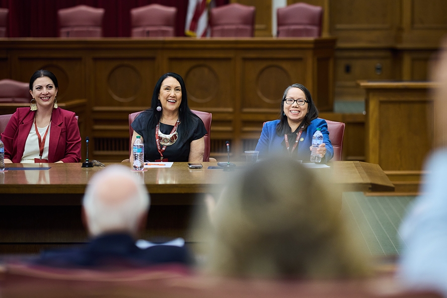 From left to right, Victoria Holland (Deputy Attorney General for the Seminole Nation of Oklahoma), Gerri Wisner (Deputy Attorney General for the Muscogee (Creek) Nation), Debra Gee (Chief Counsel for the Chickasaw Nation).