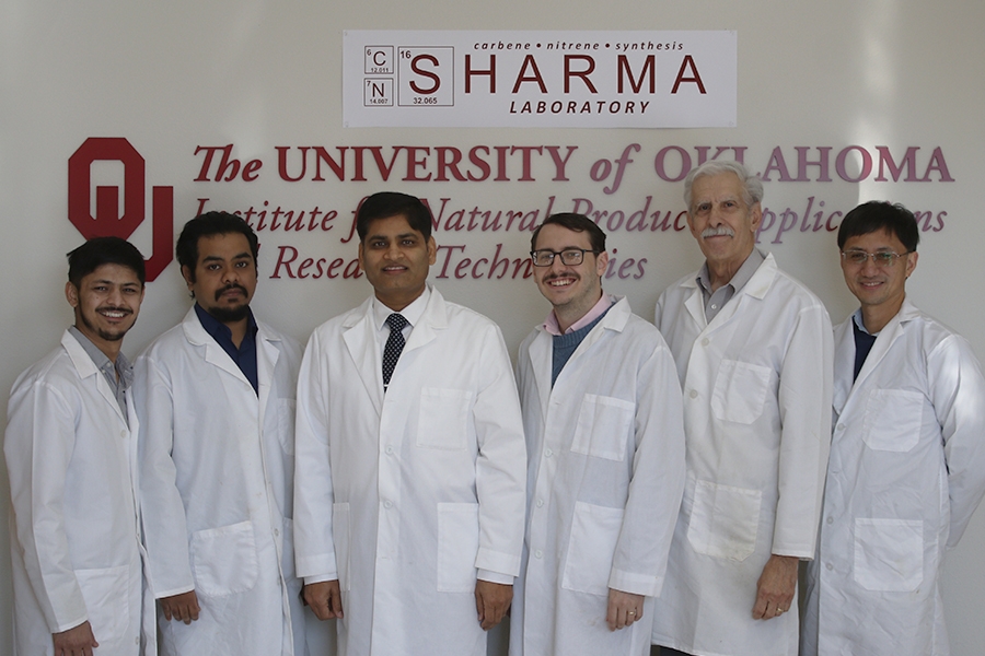 Sharma, third from left, with his research group.
