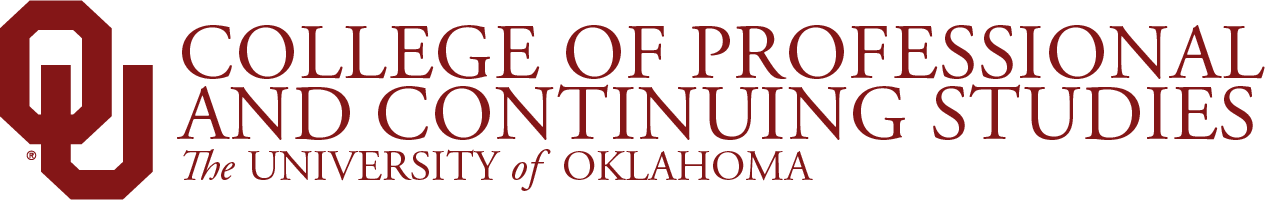 Interlocking O U, 专业进修学院, The University of Oklahoma website wordmark.