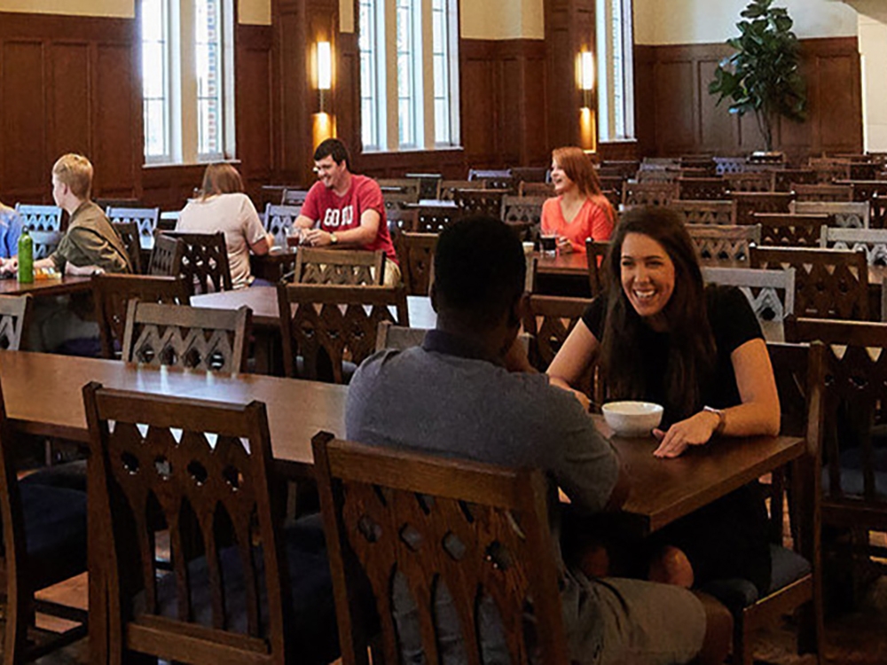 students in great reading room Bizzell library