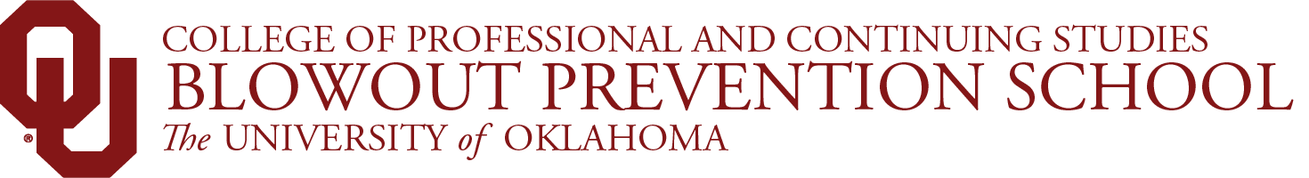 Interlocking OU, College of Professional and Continuing Studies, 防井喷学校, The University of Oklahoma website wordmark.