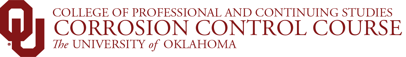 Interlocking OU, College of Professional and Continuing Studies, 腐蚀控制课程, The University of Oklahoma website wordmark.