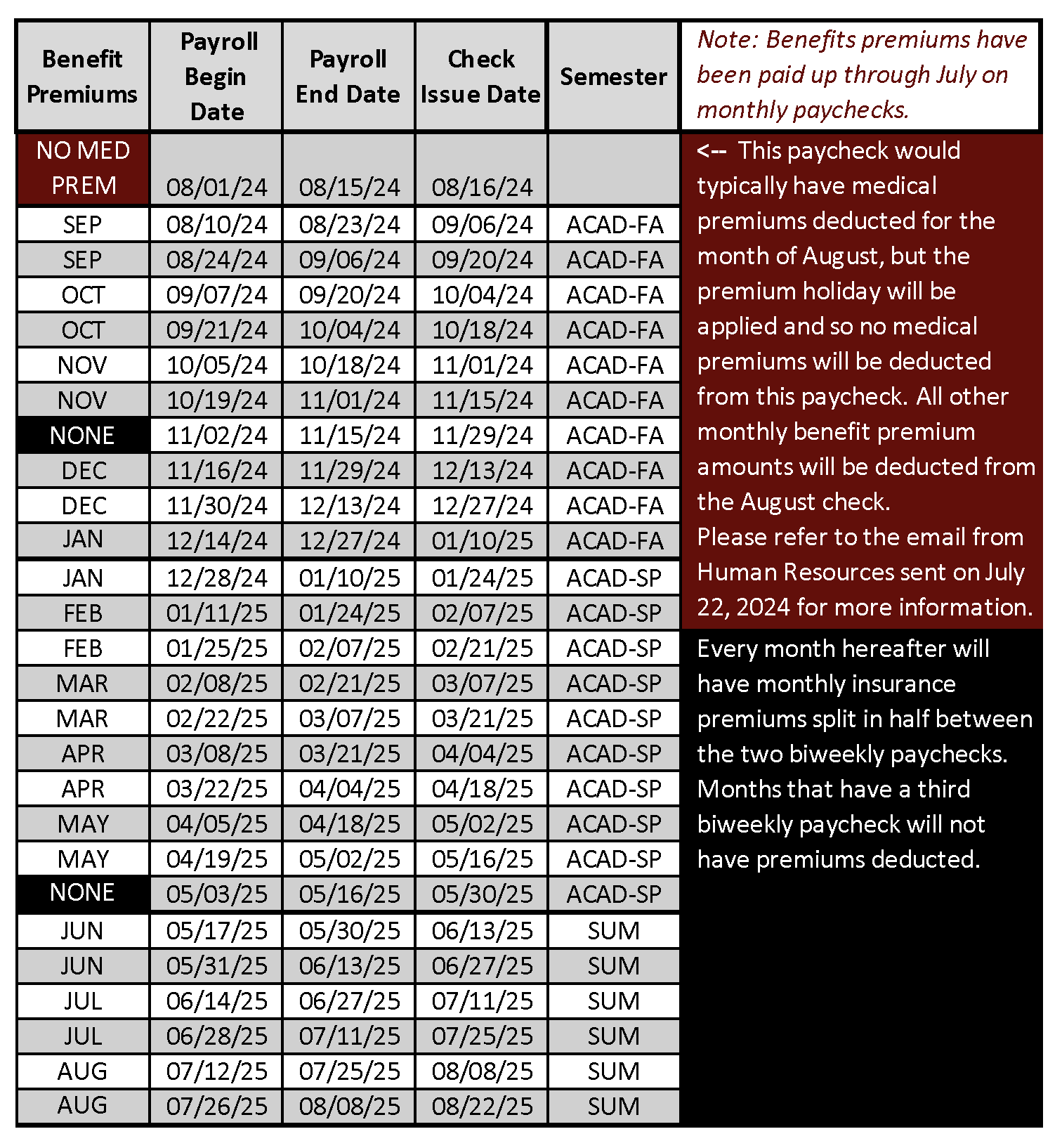 9-12 8.16 Faculty Premium Schedule