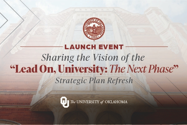 Launch Event Graphic, Sharing the Vision of the Lead On, University: The Next Phase Strategic Plan Refriesh