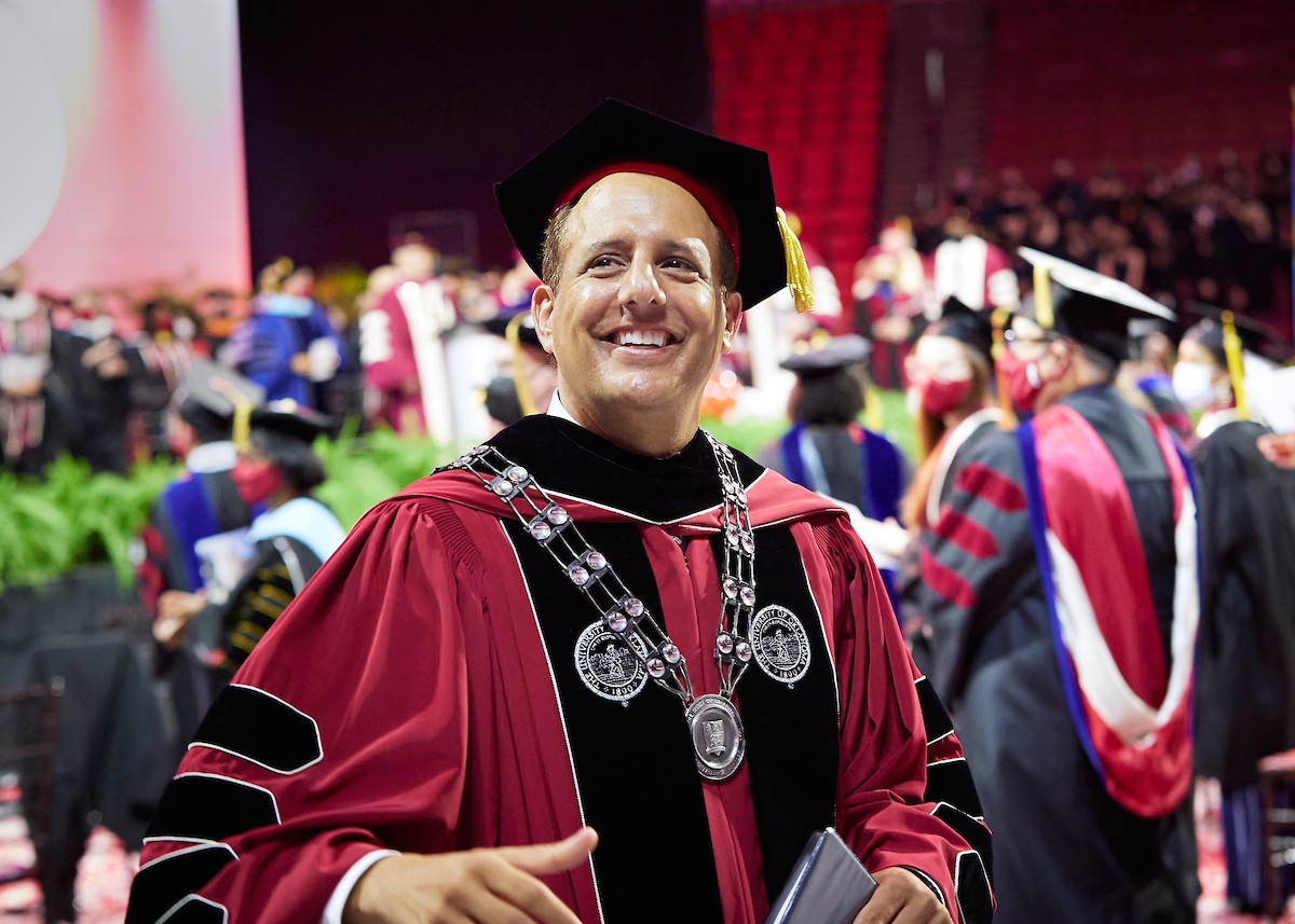 OU President Joseph Harroz wearing inauguration regalia.