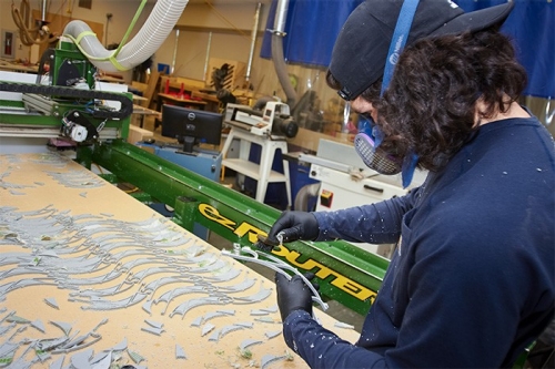 Student works on PPE at OU I-Hub