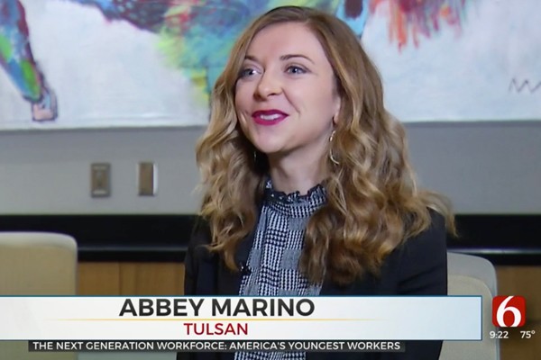 Still video shot from news feature with Abbey Marino on News 6 Tulsa