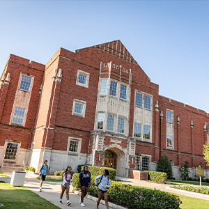 Exterior shot of the front of Price Hall