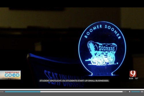 Screen capture from News 9 segment featuring IBC company "More than OK"