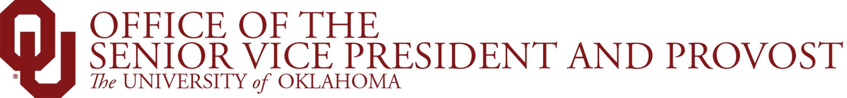 Interlocking OU, Office of the Senior Vice President and 教务长, 皇冠体育 website wordmark.