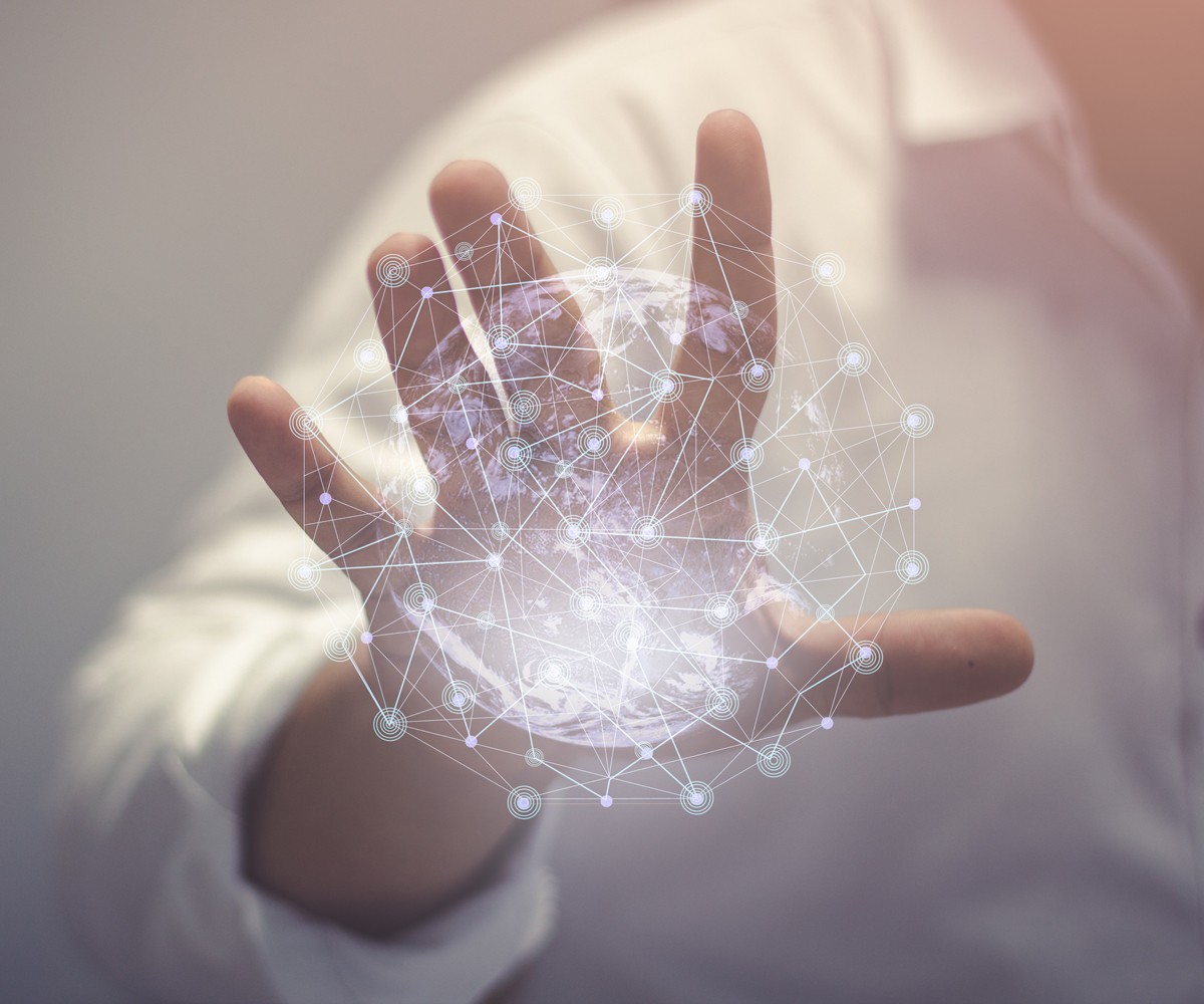 abstract image of hand networking graphic