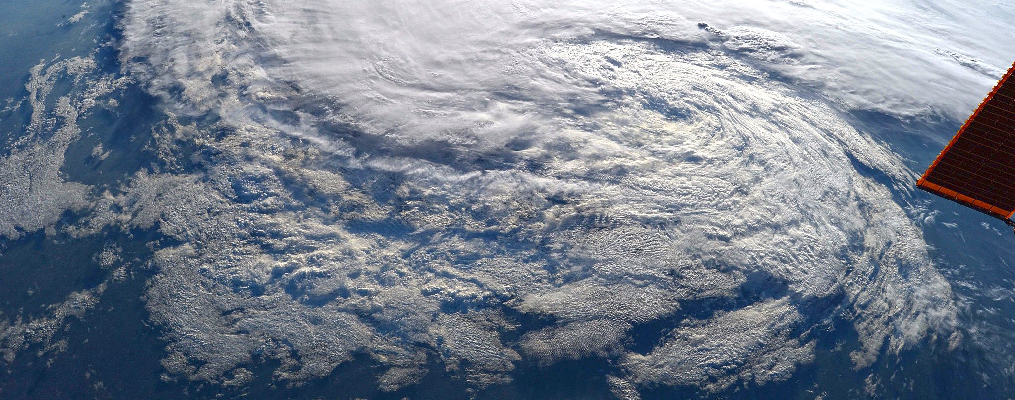 ISS-52 Hurricane Harvey 28 August 2017 As Tropical Storm Harvey continues along the Gulf Coast, NASA has canceled a planned Aug. 30 question and answer session with astronaut Peggy Whitson aboard the International Space Station. NASA astronaut Randy Bresnik took this photo of the storm Aug. 28 from the orbiting laboratory.