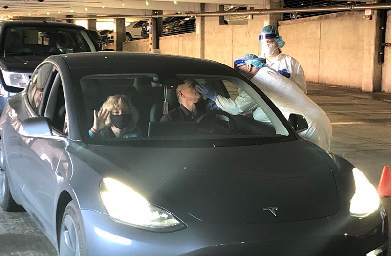 OU College of Arts and Sciences dean David Wrobel being tested for COVID-19 as a part of a voluntary pilot testing program to restart research and creative operations on the Norman campus.