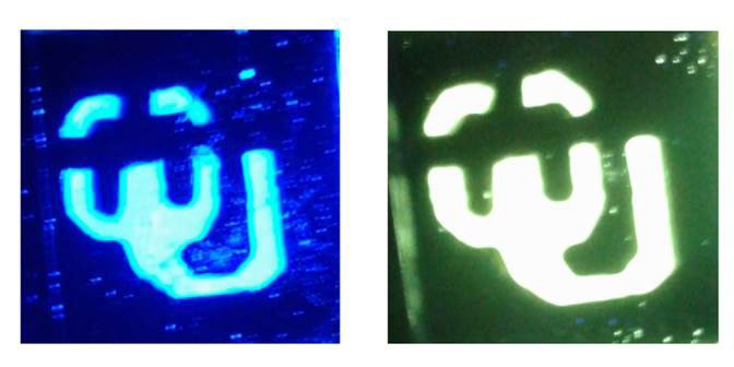 Bright blue and green luminescence from metal halides prepared by Saparov’s research team.
