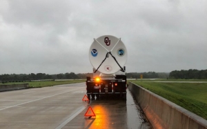 •	Photo of OU SMART radar deployment site south of Mobile, Alabama, during Hurricane Sally.