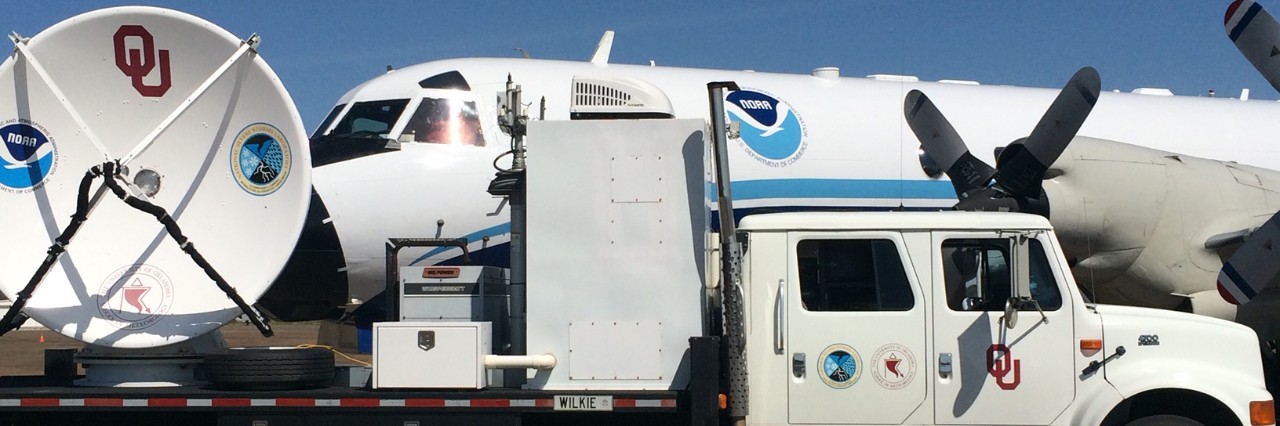 OU SMART radar, managed through CIMMS, with the NOAA P3 hurricane hunter