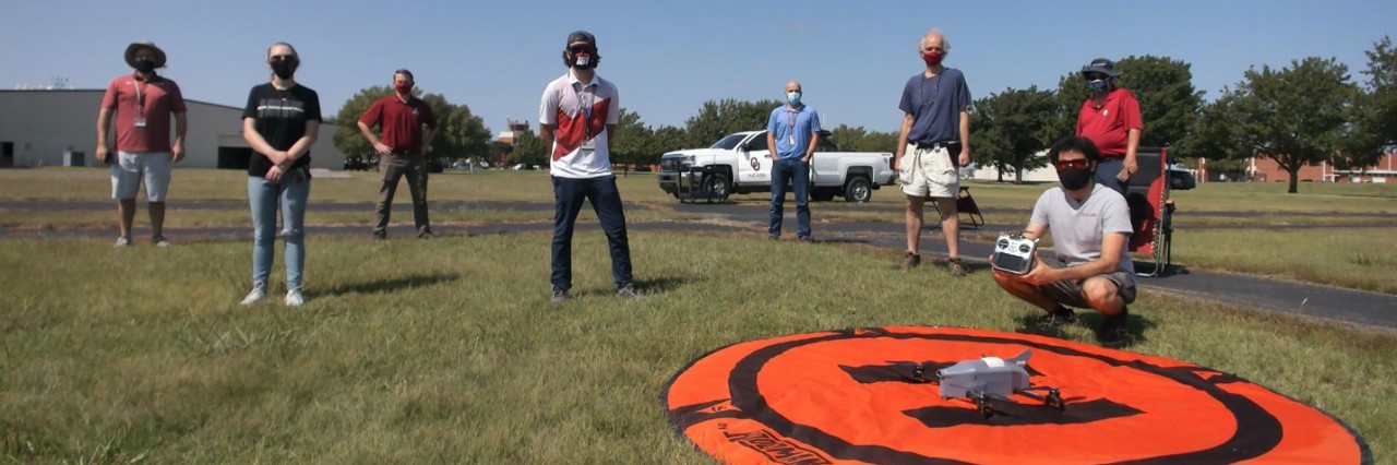 Research team together with airport staff who took part in the historic UAS-based weather observing flights at a towered US airport.