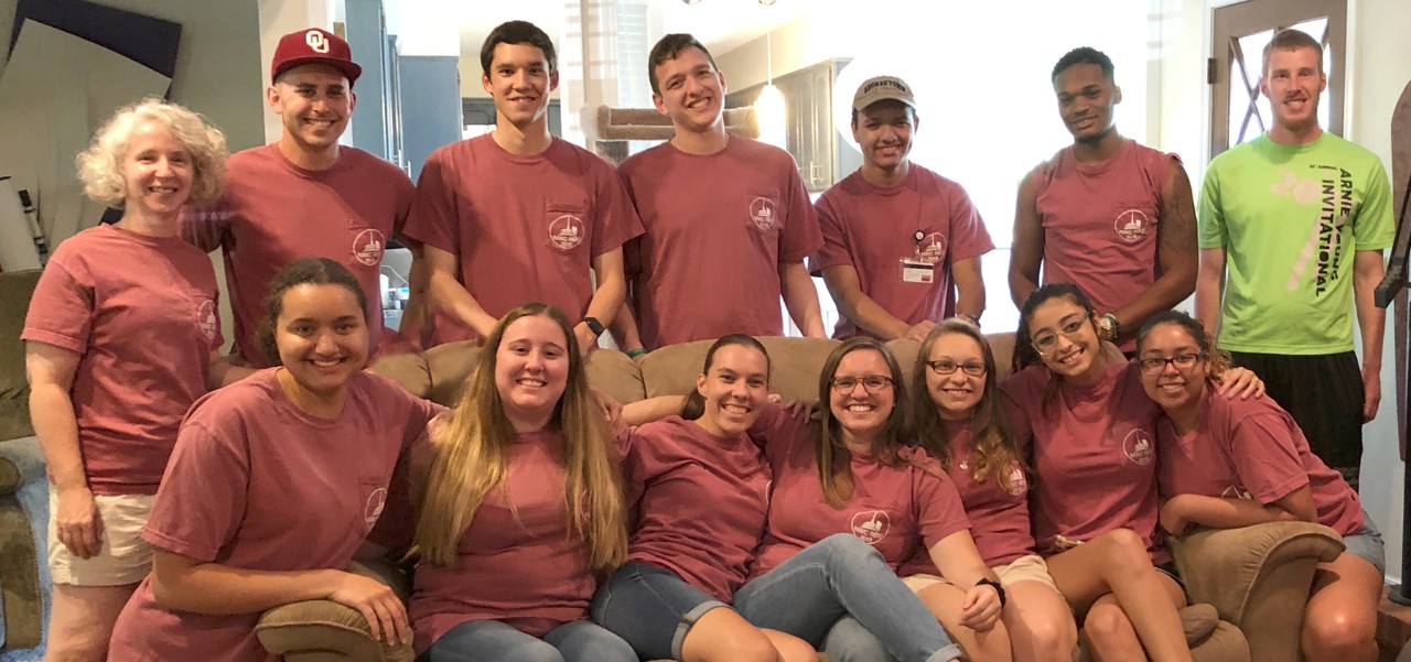 2019 REU participants at the end of the summer at a final get-together and to watch tornado videos