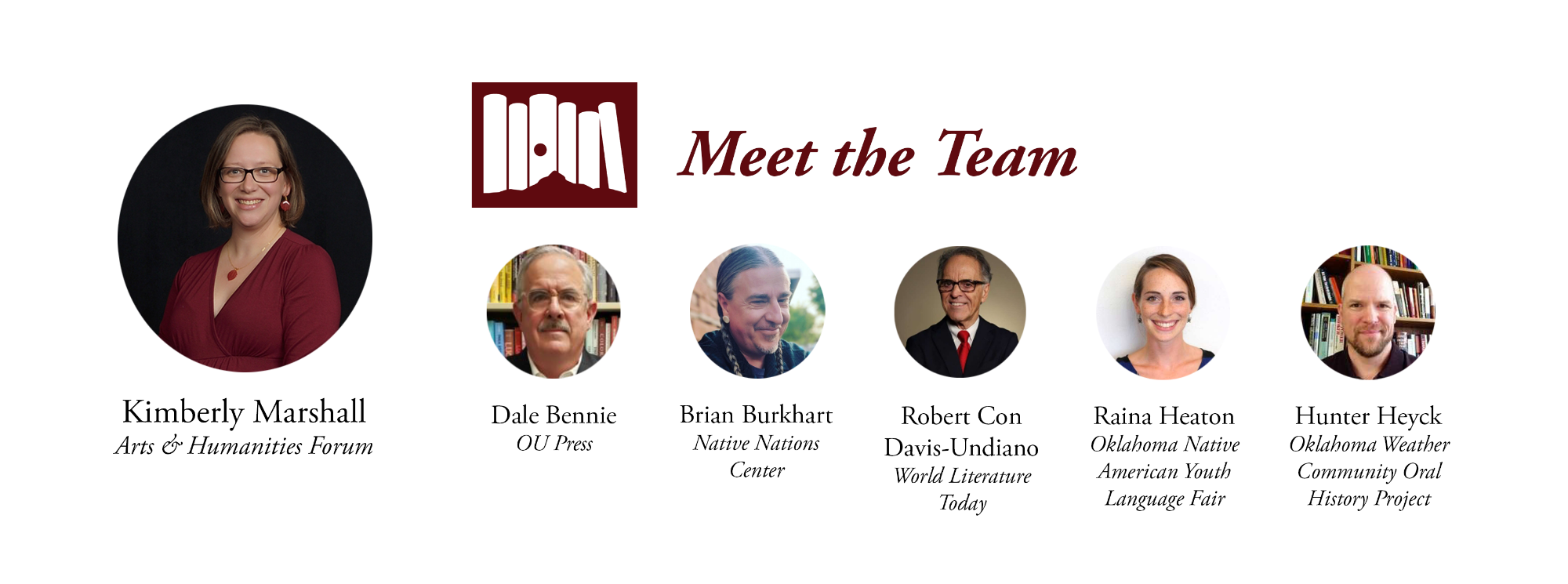 Meet the team: Kimberly Marshall, Dale Bennie, Brian Burkhart, Robert Con Davis-Undiano, Raina Heaton, Hunter Heyck