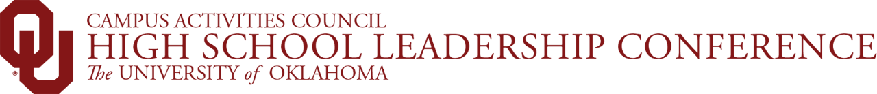 Interlocking OU, Campus Activities Council, High School Leadership Conference, 皇冠体育 website wordmark.