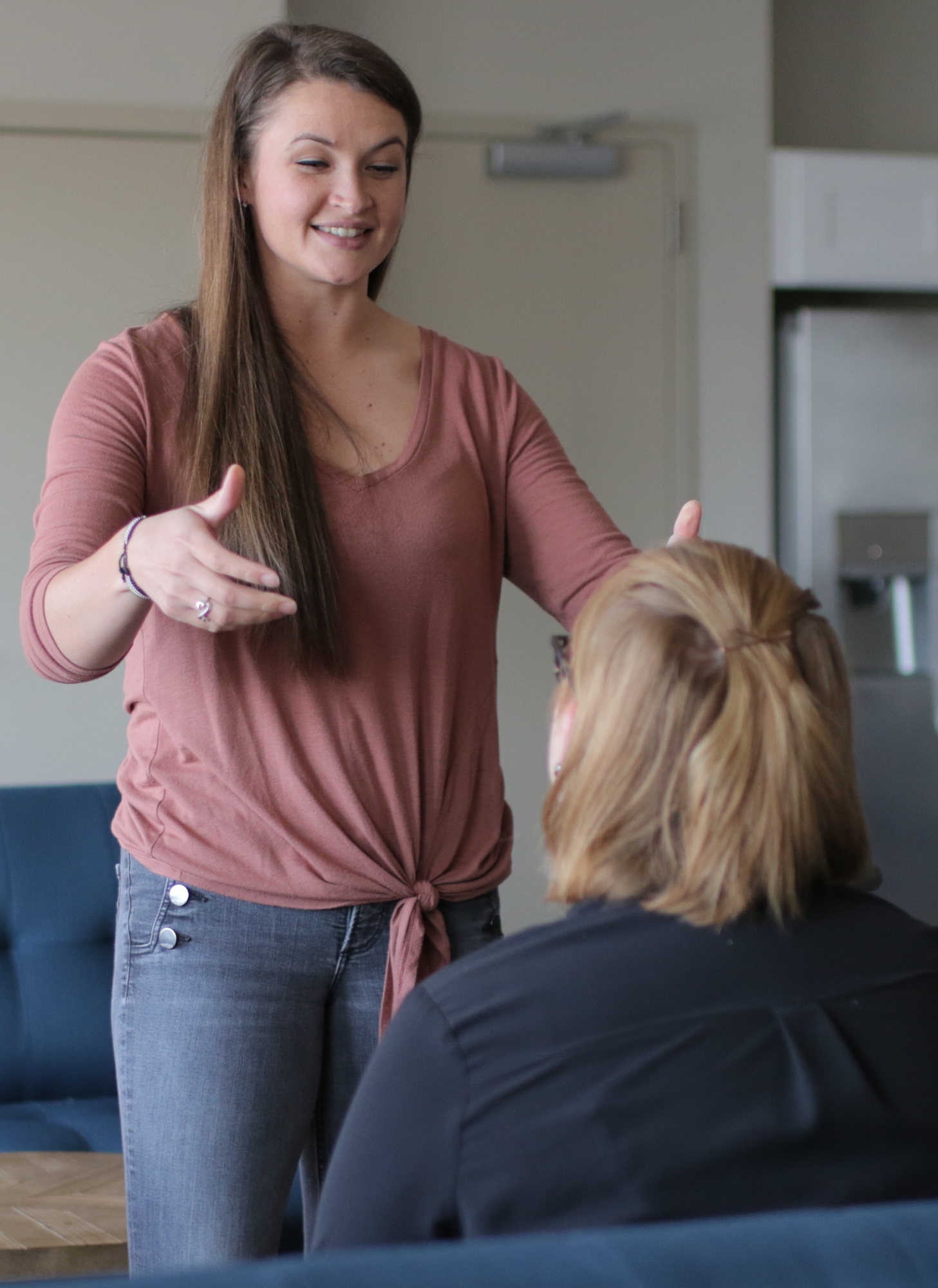 Sonography students during class exercise