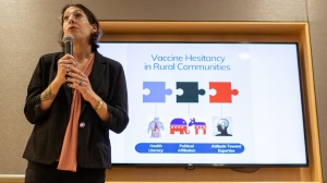 OU-Tulsa student presenting research during 3 Minute Thesis Competition