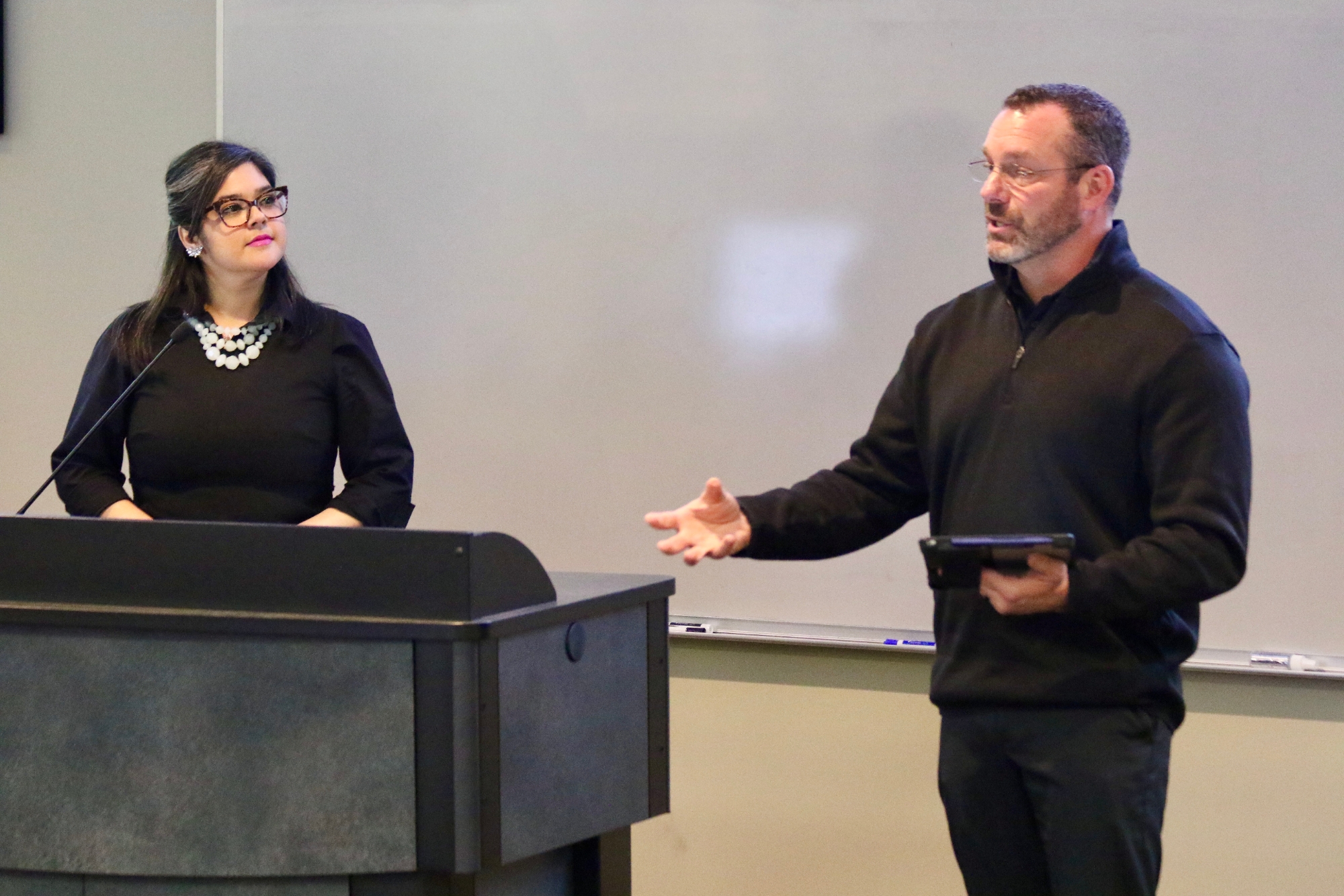 ODYN students presenting research in class.