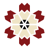 Image of 写作中心 logo, a crimson and cream flower made of pencils